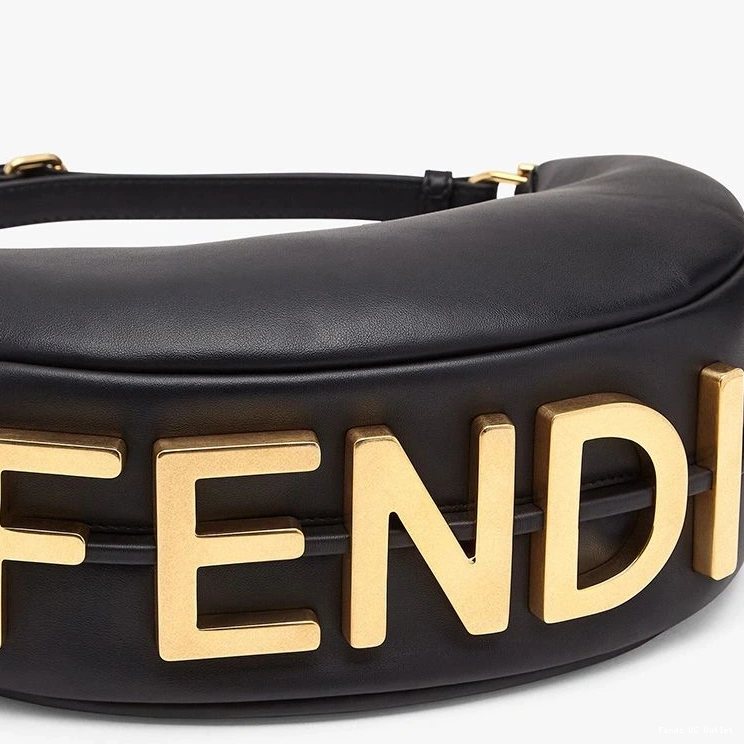 Affordable HOT Fendi In Calf Fendigraphy Hobo Small Bag Leather Black 0718